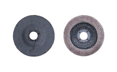 brown abrasive wheels isolated on a white background