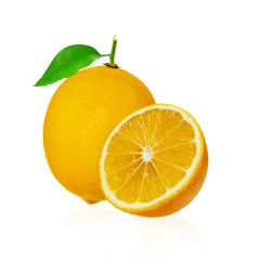 Fresh lemon isolated on white
