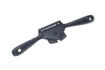 old vintage carpenter tool planer, isolated on white background