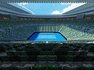 Naklejka premium 3D render of beutiful modern tennis grand slam lookalike stadium