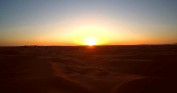 Aerial, Sahara Sunset, Erg Chegaga, Morocco - Graded and stabilized version. Watch also for the native material, straight out of the camera.