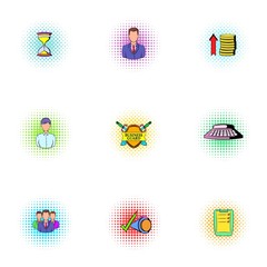 Marketing icons set, pop-art style