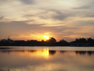 sunset on the lake