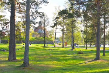 Park in Priozersk.