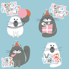 Happy Birthday Cats Set