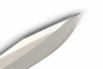 the blade of a knife on a white background