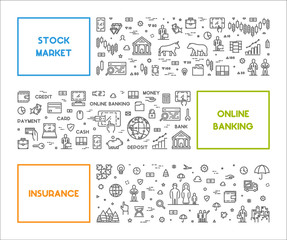 Line concept for stock market, online banking and insurance