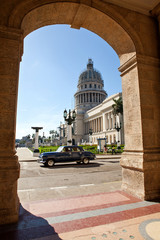 Capitol and traffic near the Capitol, Havanna, Cuba