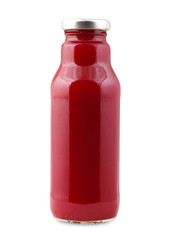 Beetroot juice bottle isolated on white background
