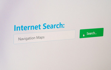 Searching for Navigation Maps online, using an Internet Search engine, typing in the navigational maps term into the box and clicking Search button