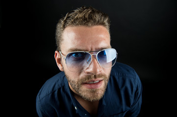 Fototapeta premium fashionable bearded man in glasses