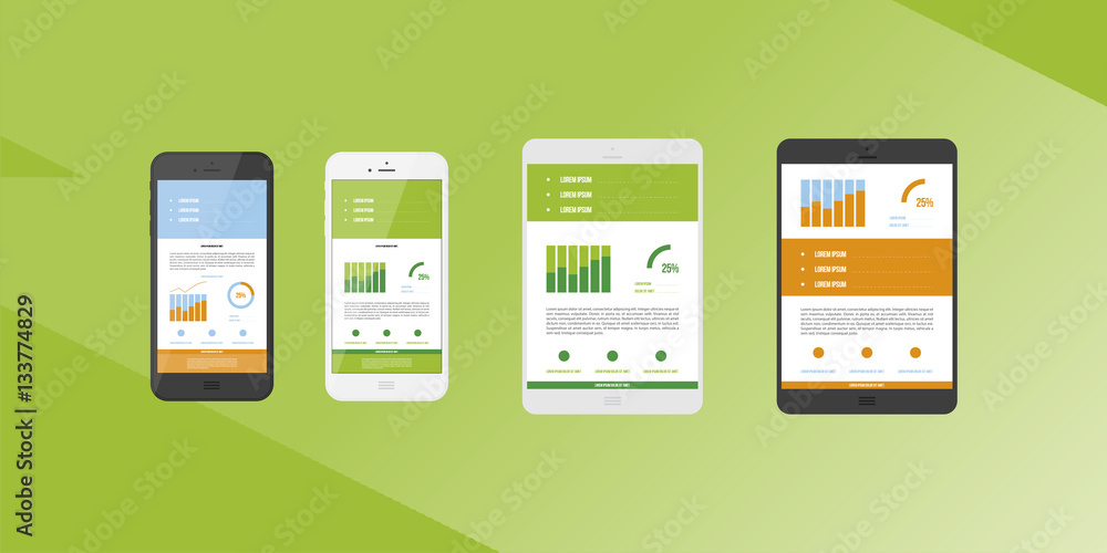 Poster business vector graphics and statistics.