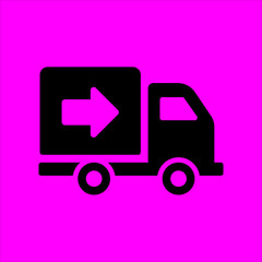 delivery truck arrow icon flat disign