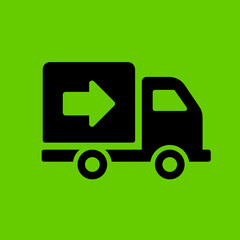 delivery truck arrow icon flat disign