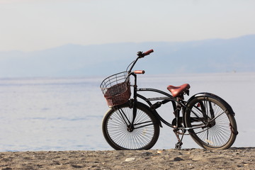 浜辺の自転車