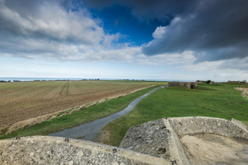German bunkers and artillery in Normandy,France