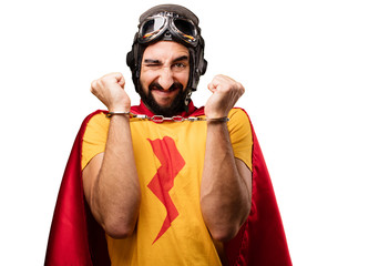 crazy super hero with handcuffs © kues1