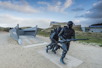 Utah Beach invasion landing memorial,Normandy,France - obrazy, fototapety, plakaty