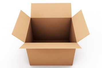 Box cardboard closed. Box isolated on white background. 3D rende