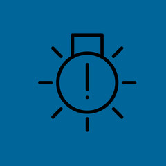 burned lamp symbol icon flat disign