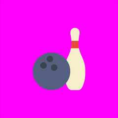 skittle and bowling ball icon flat disign