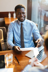 Happy entrepreneur on break