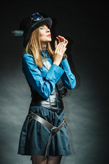 Fototapeta premium Steampunk girl posing.