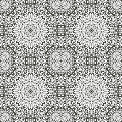 Seamless floral pattern motif coloring a mandala drawn with a pen. black and white. Ethnic, fabric, motifs. Vector, abstract mandala flower. Decorative elements for design. EPS 10.