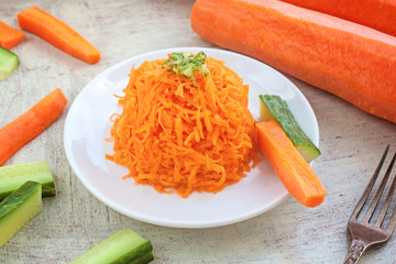 carrots salad selective focus