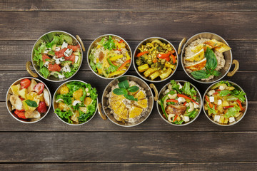 Vegan and vegetarian indian cuisine hot spicy dishes