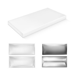 White and foil package for snacks, food and chocolate