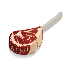 Fresh steak delicious marbled beef on a white background. For us