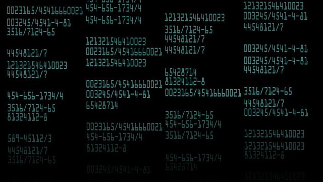 Coded data stream on the monitor screen. Stream of data on a computer monitor.