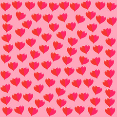 Happy Valentine's Day. two halves heart red pink. abstract pattern. pink background. vector illustration