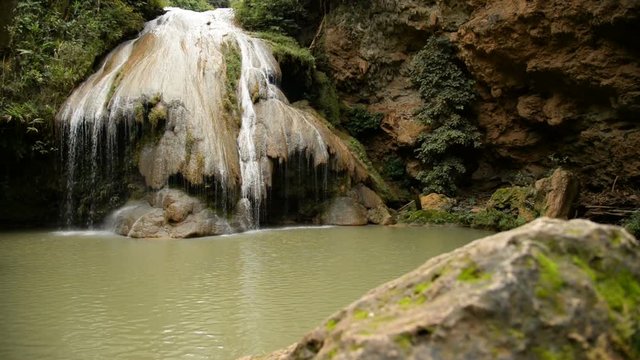 Kor luang Waterfull in Mae Ping National Park,Li,Lamphun,Thailand.