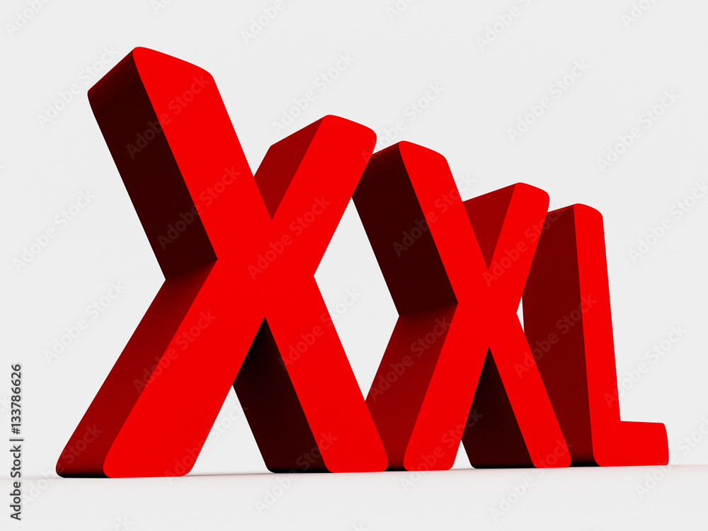 Fototapete big red text - letters xxl. isolated 3d rendering.