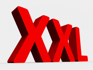 Obraz premium Big red text - letters XXL. Isolated 3D rendering.