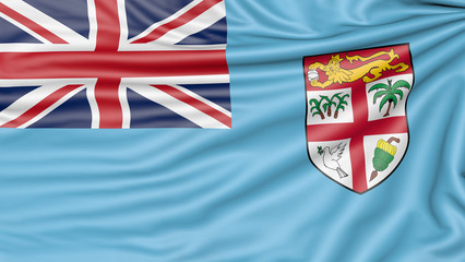 Flag of Fiji, 3d illustration with fabric texture