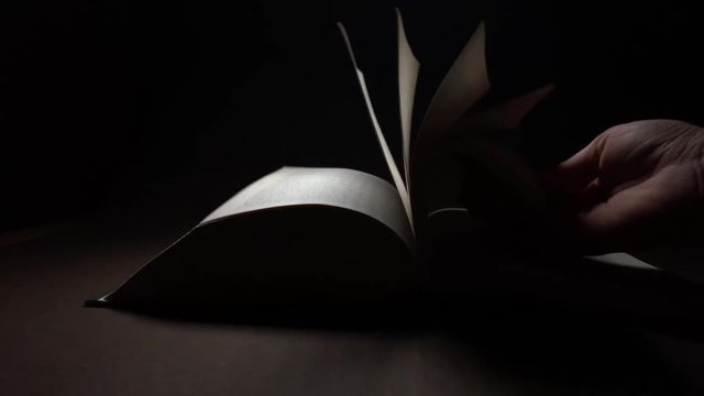 Pagine di un libro sfogliate in slow motion