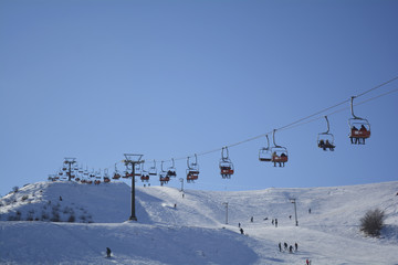 Fototapeta premium cableway in the mountains
