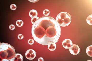 Red cell background. Life and biology, medicine scientific, molecular research dna. 3d rendering
