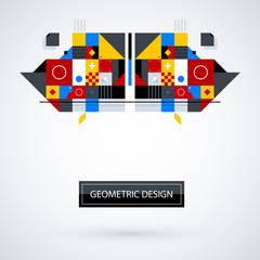 Fototapeta premium Abstract symmetric design made of geometric shapes. Useful as print, illustration, CD or book cover.