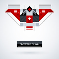 Abstract symmetric design made of geometric shapes. Useful as print, illustration, CD or book cover.