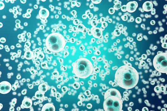 Science background with cells. Medicine scientific concept. 3d rendering