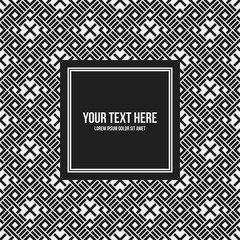 Text frame template with monochrome pattern. Useful for presentations, advertising and web design.