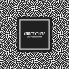 Text frame template with monochrome pattern. Useful for presentations, advertising and web design.