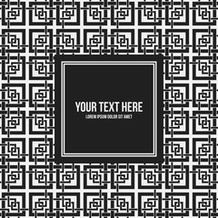 Text frame template with monochrome pattern. Useful for presentations, advertising and web design.