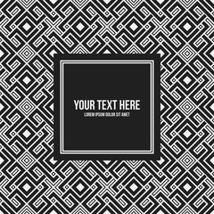 Text frame template with monochrome pattern. Useful for presentations, advertising and web design.