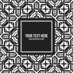 Text frame template with monochrome pattern. Useful for presentations, advertising and web design.