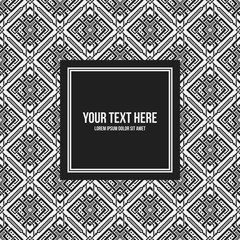 Obraz premium Text frame template with monochrome pattern. Useful for presentations, advertising and web design.